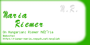 maria riemer business card